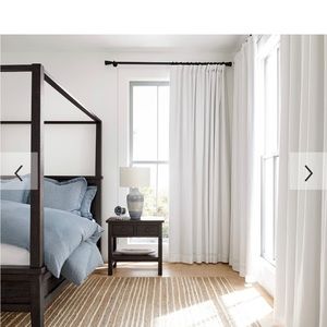 Extra long organic linen white blackout drapes